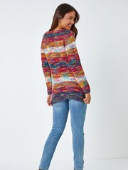 Roman Brown Pocket Detail Mixed Yarn Jumper - Image 3 of 5