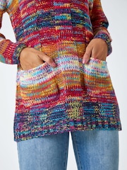 Roman Brown Pocket Detail Mixed Yarn Jumper - Image 4 of 5
