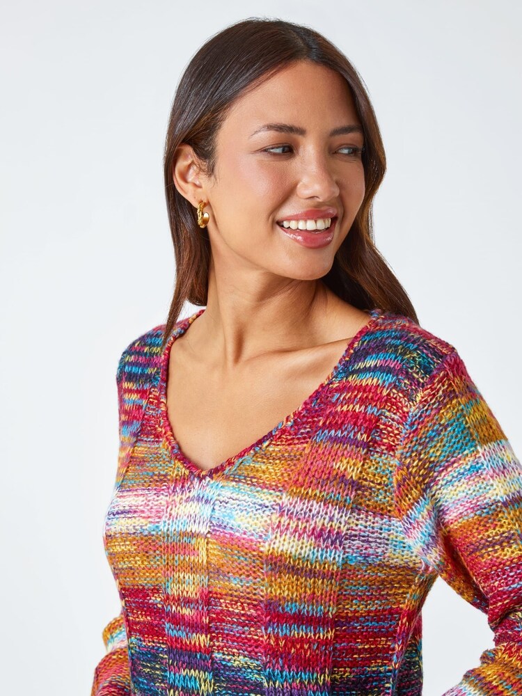 Roman Brown Pocket Detail Mixed Yarn Jumper - Image 5 of 5