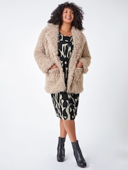 Roman Black Curve Abstract Relaxed Pocket Dress - Image 4 of 6