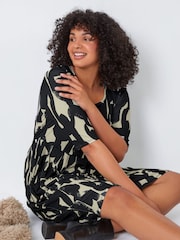 Roman Black Curve Abstract Relaxed Pocket Dress - Image 5 of 6
