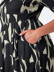 Roman Black Curve Abstract Relaxed Pocket Dress - Image 6 of 6