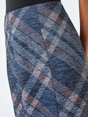 Roman Blue Panelled Check Print Midi Stretch Skirt - Image 5 of 5