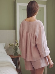 Pink Linen Shorts Set - Image 3 of 9