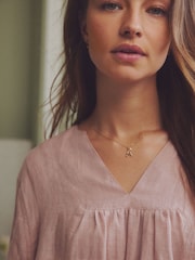 Pink Linen Shorts Set - Image 4 of 9