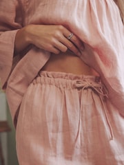 Pink Linen Shorts Set - Image 5 of 9