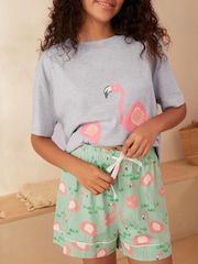 Sage Green Scion at Next Flamingo Short Set Pyjamas - Image 4 of 9