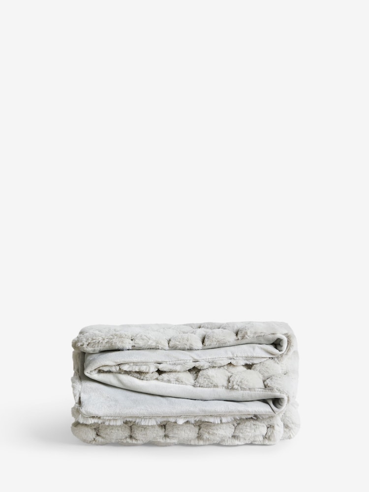 Luna Scalloped Plush Faux Fur покрывало - Изображение 4 из 4