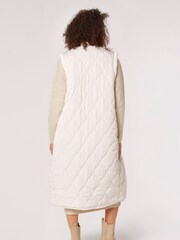 Apricot Brown Longline Reversible Borg Quilted Gilet - Image 2 of 5
