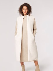 Apricot Brown Longline Reversible Borg Quilted Gilet - Image 3 of 5