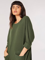 Apricot Green Contrast Rib Cocoon Dress - Image 4 of 4
