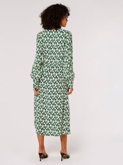 Apricot Green Teardrop Long Sleeve Midaxi Dress - Image 2 of 5