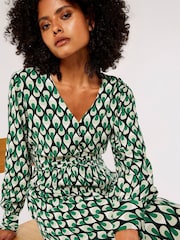 Apricot Green Teardrop Long Sleeve Midaxi Dress - Image 5 of 5