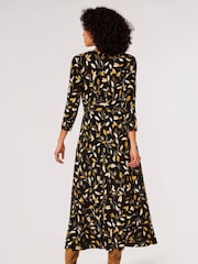 Apricot Black Multi Leaf Maxi Dress - Image 2 of 4