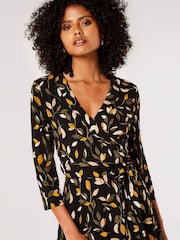 Apricot Black Multi Leaf Maxi Dress - Image 4 of 4