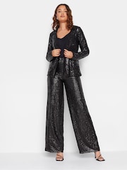Long Tall Sally Black Sequin Wide Leg Trousers - Image 3 of 3
