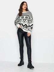 Long Tall Sally Cream Snowflake Fairisle Jumper - Image 2 of 4