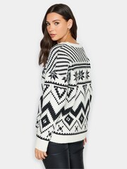 Long Tall Sally Cream Snowflake Fairisle Jumper - Image 3 of 4
