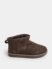 Yours Curve Brown Extra-Wide Fit Faux Fur Boots - Image 1 of 5