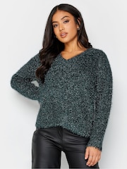 PixieGirl Petite Green Tinsel Jumper - Image 1 of 4