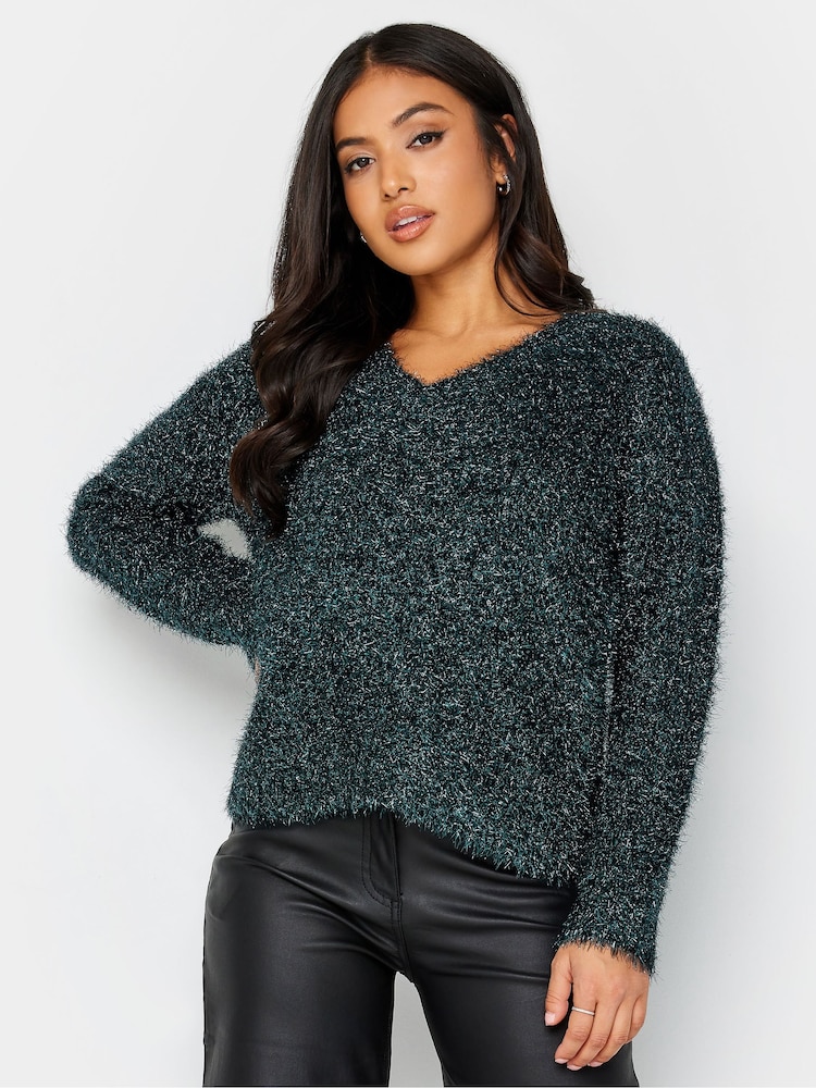 PixieGirl Petite Green Tinsel Jumper - Image 1 of 4