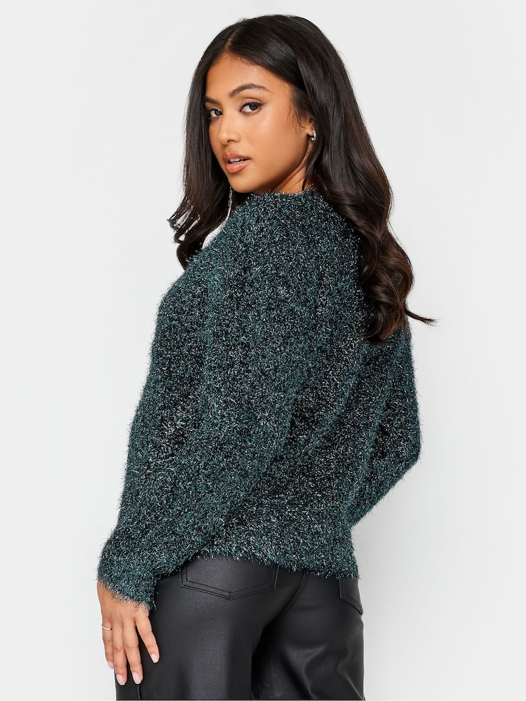 PixieGirl Petite Green Tinsel Jumper - Image 2 of 4
