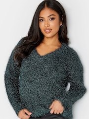 PixieGirl Petite Green Tinsel Jumper - Image 4 of 4