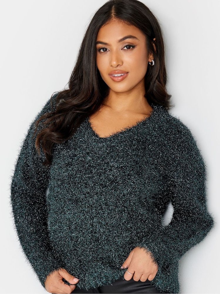 PixieGirl Petite Green Tinsel Jumper - Image 4 of 4