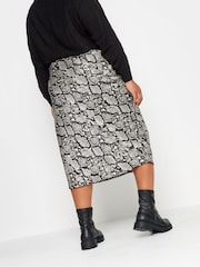 Yours Curve Grey London Bias Cut Skirt - Image 2 of 4