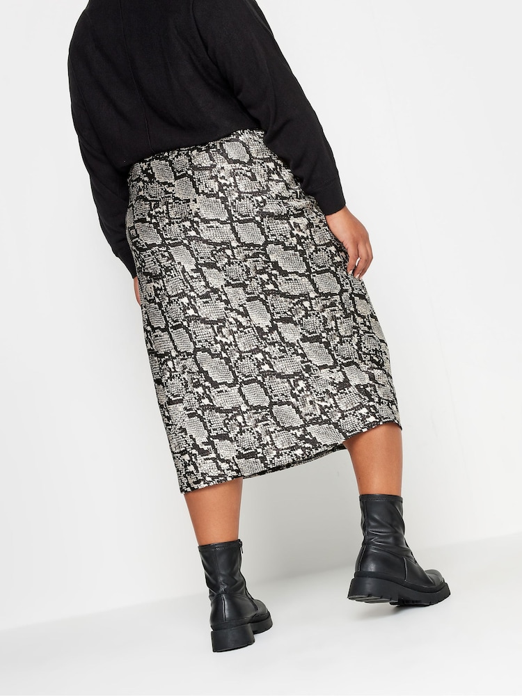 Yours Curve Grey London Bias Cut Skirt - Image 2 of 4