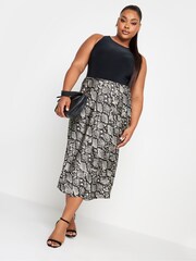 Yours Curve Grey London Bias Cut Skirt - Image 4 of 4