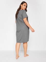 Yours Curve Grey Never Stop Dreaming Tatty Teddy Dippedback Nightdress - Image 2 of 4