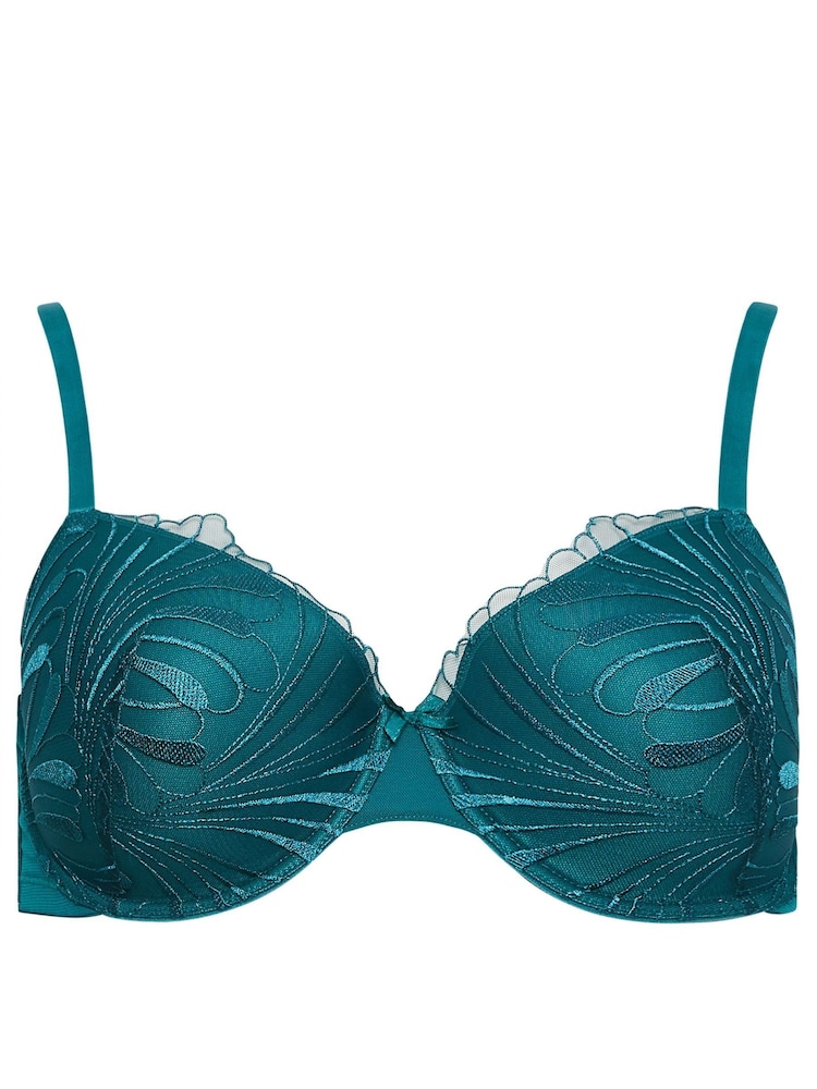 Yours Curve Black Leaf Embelished T-Shirt Bras 2 Pack - Image 2 of 5