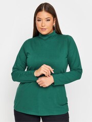 Yours Curve Green Longsleeve Turtle Neck Tops 2 Packs - Image 2 of 5