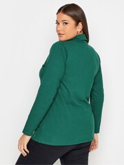Yours Curve Green Longsleeve Turtle Neck Tops 2 Packs - Image 3 of 5