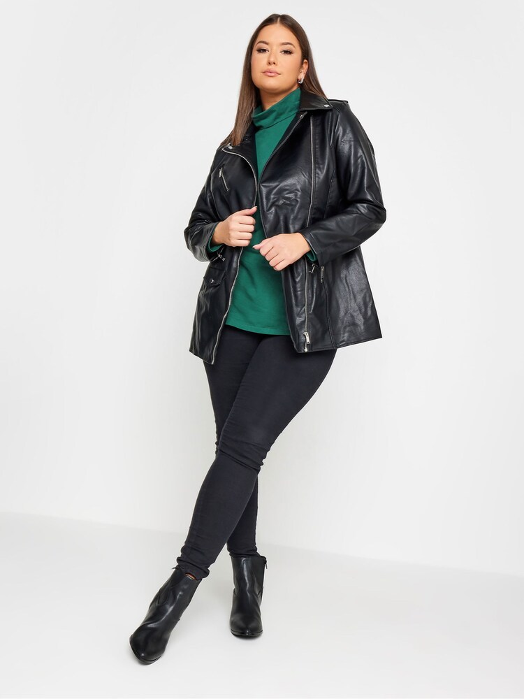 Yours Curve Green Longsleeve Turtle Neck Tops 2 Packs - Image 5 of 5