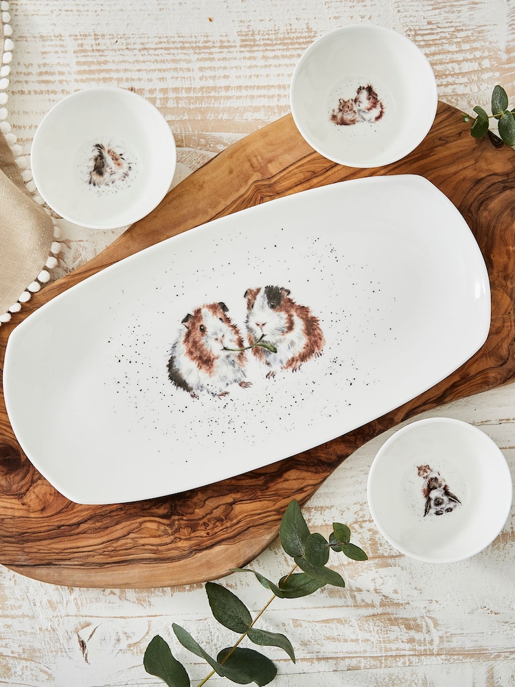 Royal Worcester White Wrendale Designs Three Bowls & Tray Set - Image 1 of 6