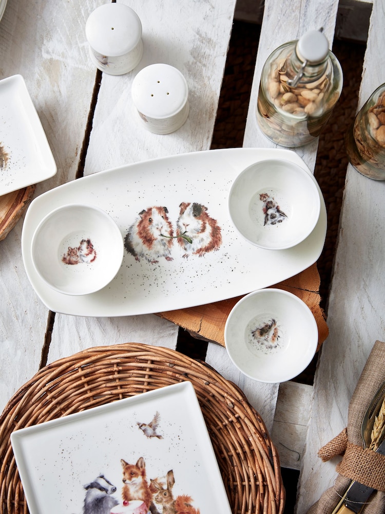 Royal Worcester White Wrendale Designs Three Bowls & Tray Set - Image 2 of 6
