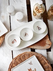 Royal Worcester White Wrendale Designs Three Bowls & Tray Set - Image 3 of 6
