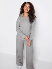 M&Co Grey Soft Touch Zip Top - Image 3 of 5