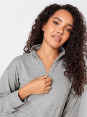 M&Co Grey Soft Touch Zip Top - Image 4 of 5