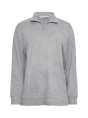 M&Co Grey Soft Touch Zip Top - Image 5 of 5