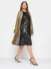 Long Tall Sally Black Sequin Keyhole Dress - Image 4 of 5