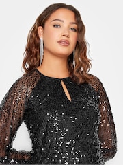 Long Tall Sally Black Sequin Keyhole Dress - Image 5 of 5