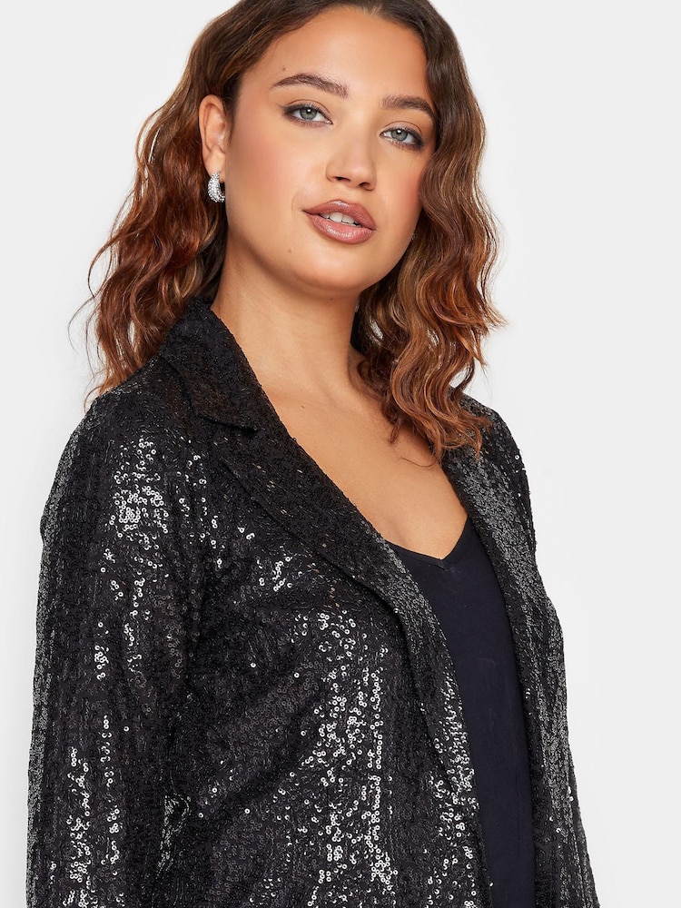 Long Tall Sally Black Sequin Blazer - Image 4 of 4