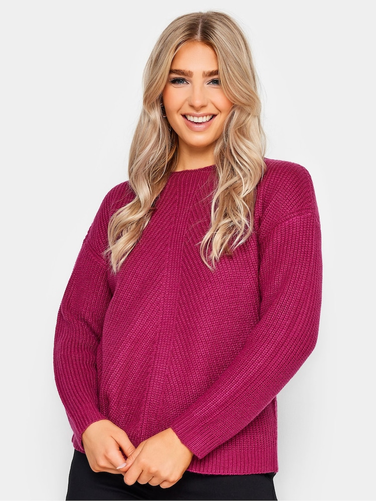 M&Co Pink Petite Stitch Detail Jumper - Image 1 of 4
