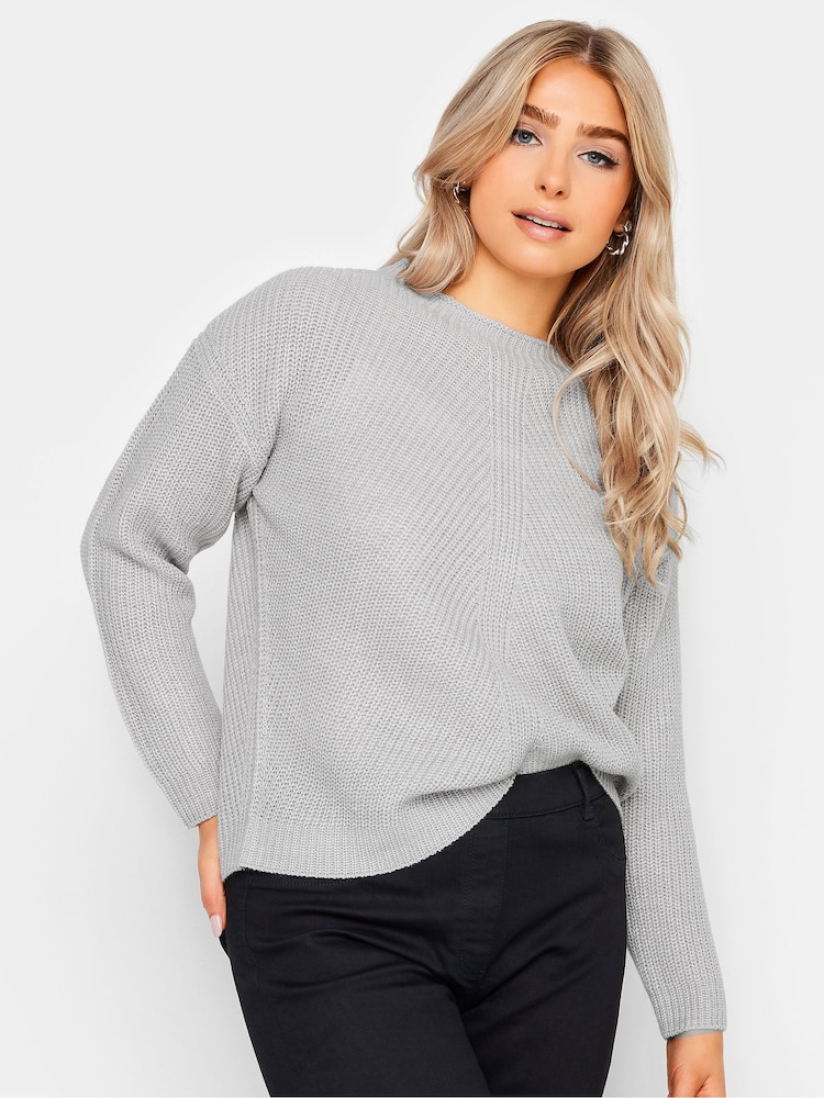 M&Co Grey Petite Stitch Detail Jumper - Image 1 of 4