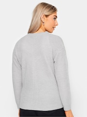 M&Co Grey Petite Stitch Detail Jumper - Image 3 of 4