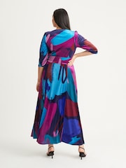 Scarlett & Jo Purple & Blue Multi Print Verity Maxi Gown - Image 2 of 4