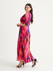 Scarlett & Jo Pink & Purple Multi Print Verity Maxi Gown - Image 3 of 4